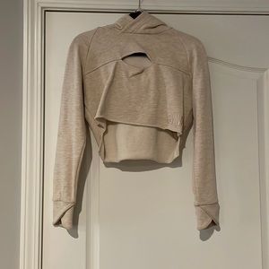 Gymshark keyhole raw edge cropped hoodie